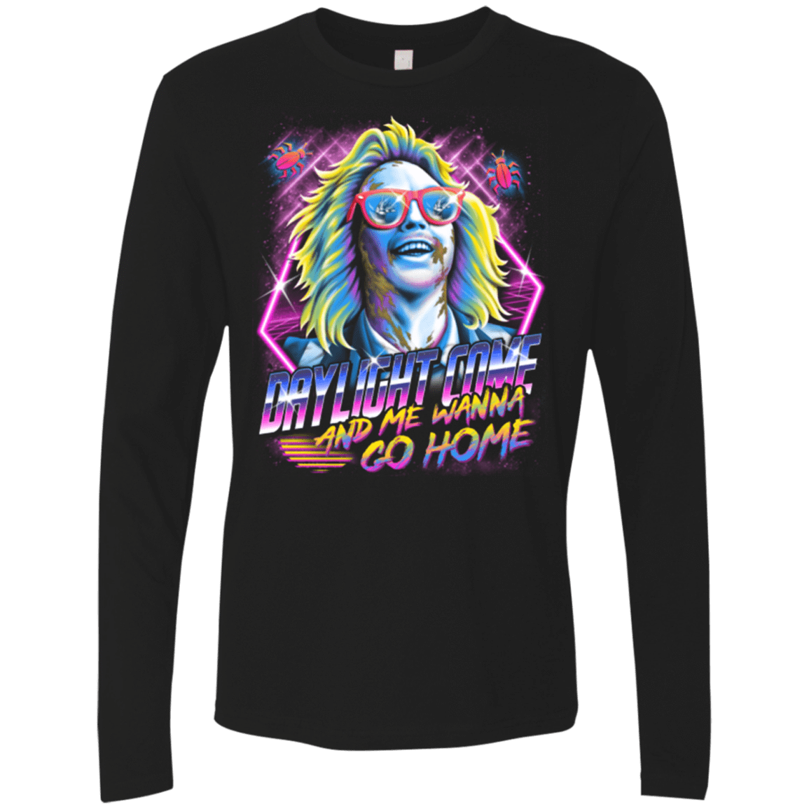 T-Shirts Black / Small Beetlejuice 80s Nostalgia Men's Premium Long Sleeve