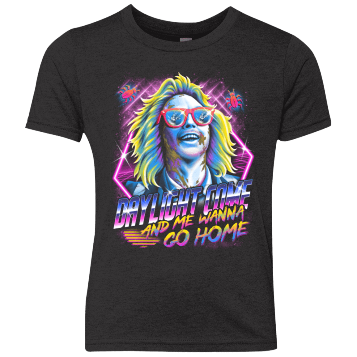 T-Shirts Vintage Black / YXS Beetlejuice 80s Nostalgia Youth Triblend T-Shirt