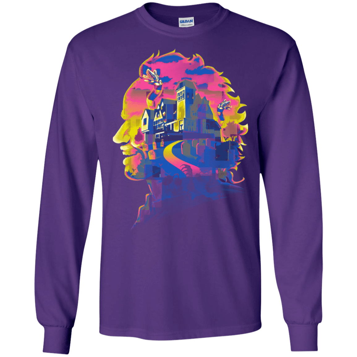 T-Shirts Purple / S Beetlejuice Silhouette Men's Long Sleeve T-Shirt