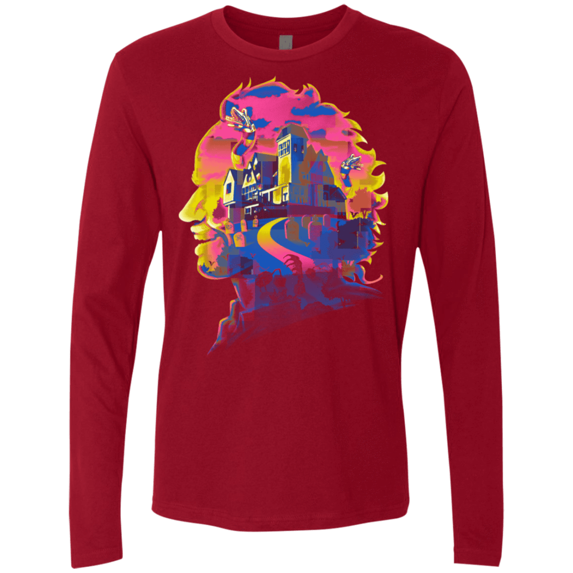 T-Shirts Cardinal / S Beetlejuice Silhouette Men's Premium Long Sleeve