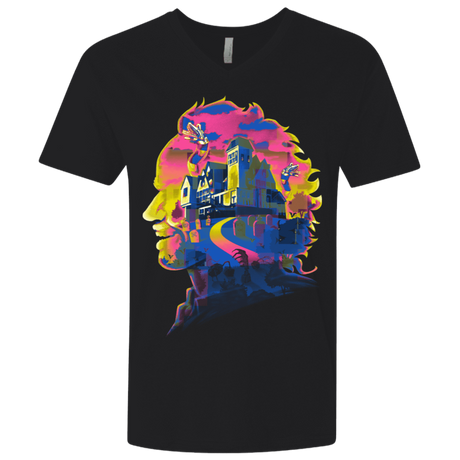 T-Shirts Black / X-Small Beetlejuice Silhouette Men's Premium V-Neck