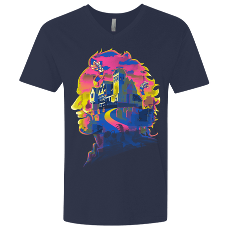 T-Shirts Midnight Navy / X-Small Beetlejuice Silhouette Men's Premium V-Neck