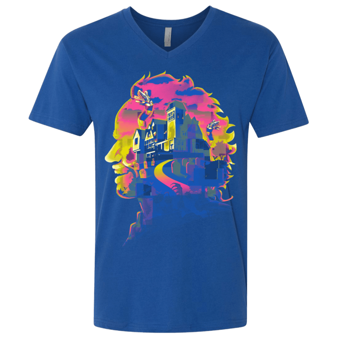 T-Shirts Royal / X-Small Beetlejuice Silhouette Men's Premium V-Neck