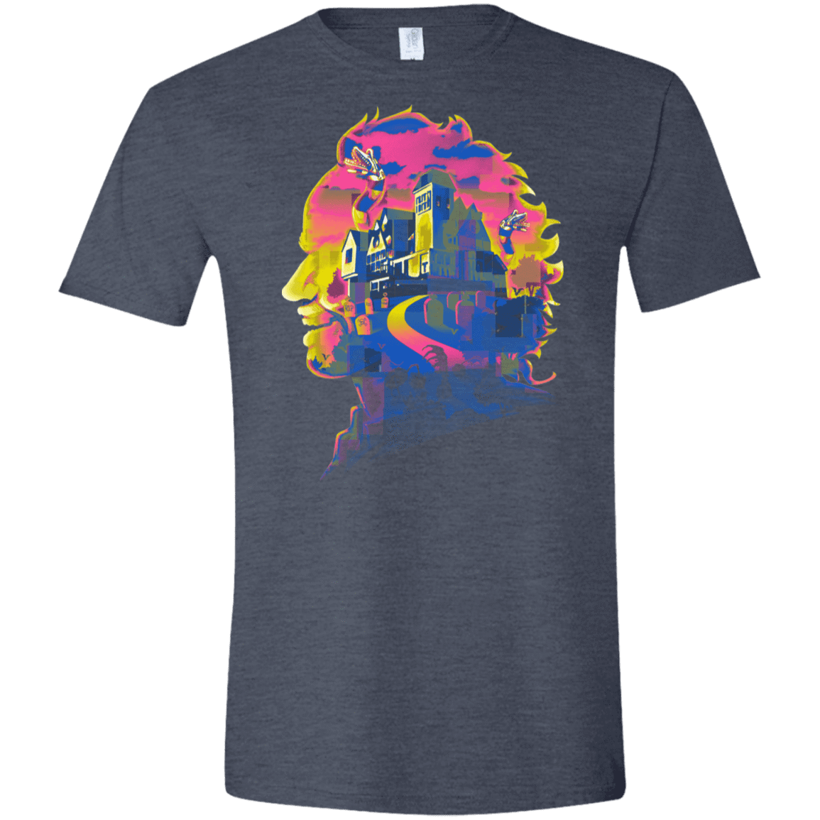 T-Shirts Heather Navy / S Beetlejuice Silhouette Men's Semi-Fitted Softstyle