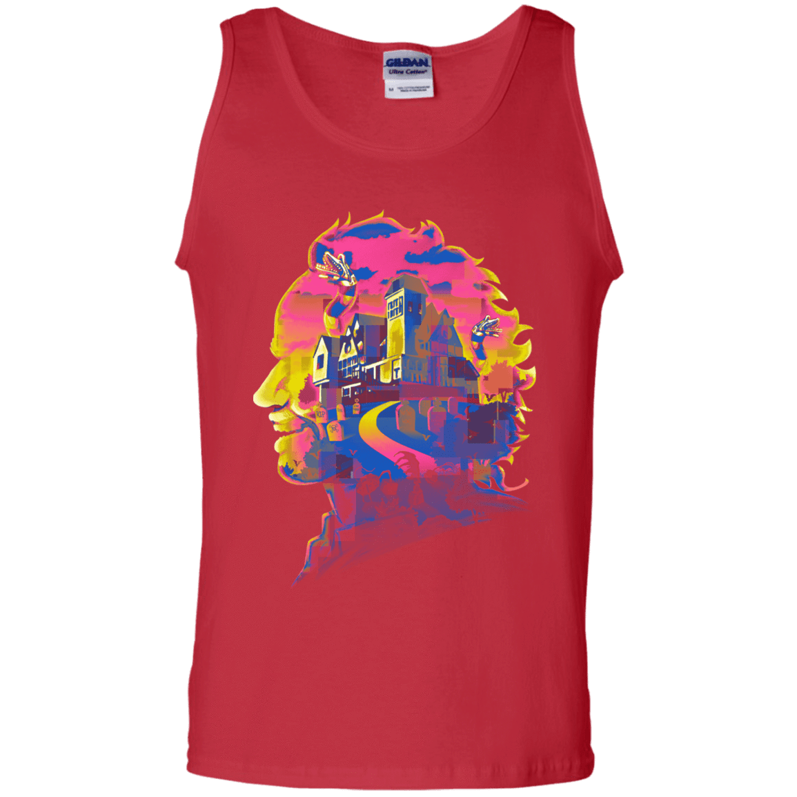 T-Shirts Red / S Beetlejuice Silhouette Men's Tank Top