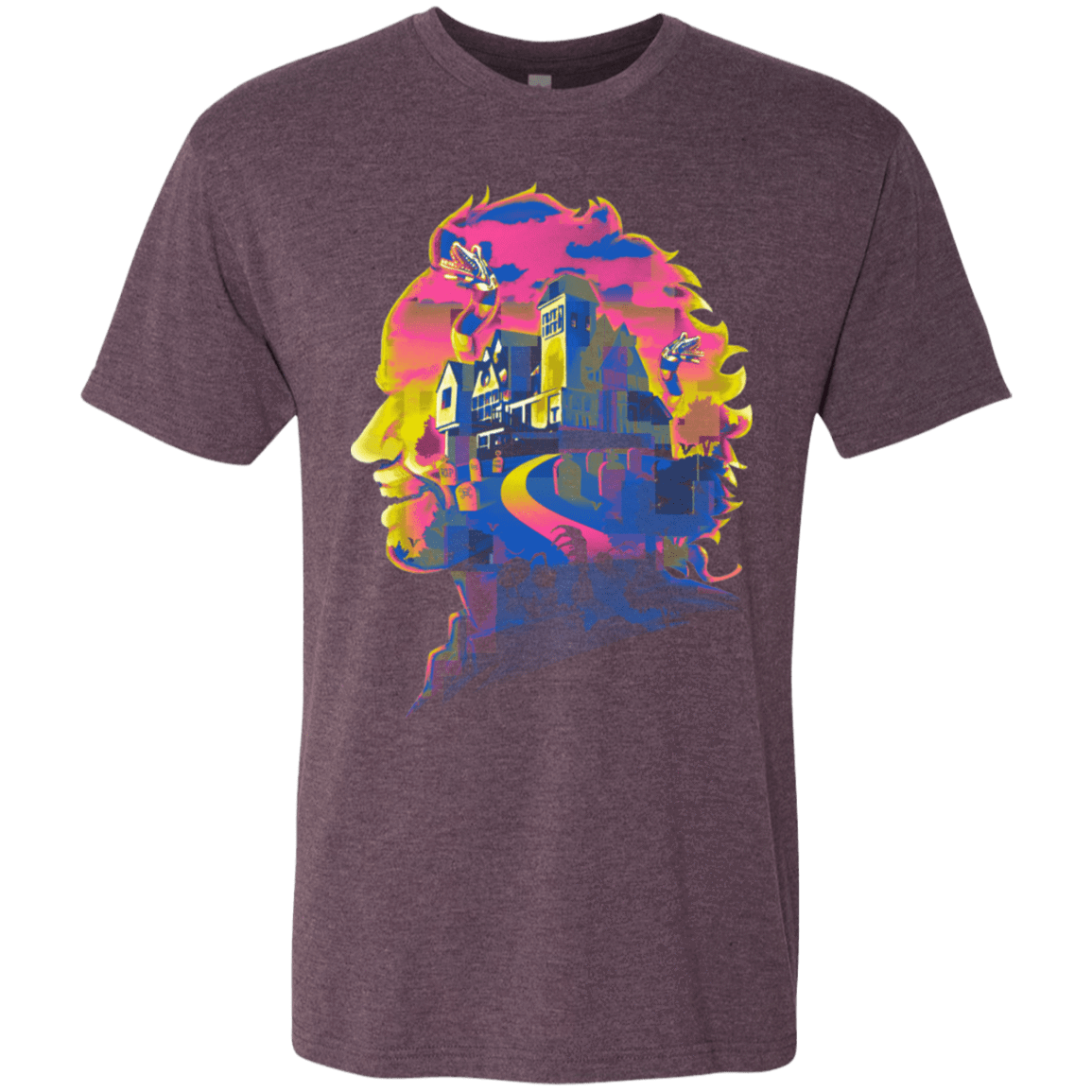 T-Shirts Vintage Purple / S Beetlejuice Silhouette Men's Triblend T-Shirt