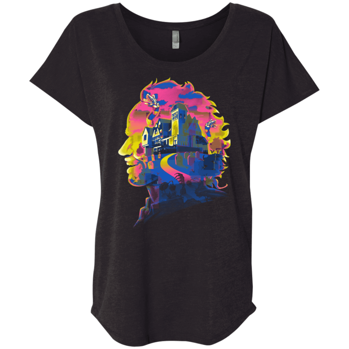 T-Shirts Vintage Black / X-Small Beetlejuice Silhouette Triblend Dolman Sleeve