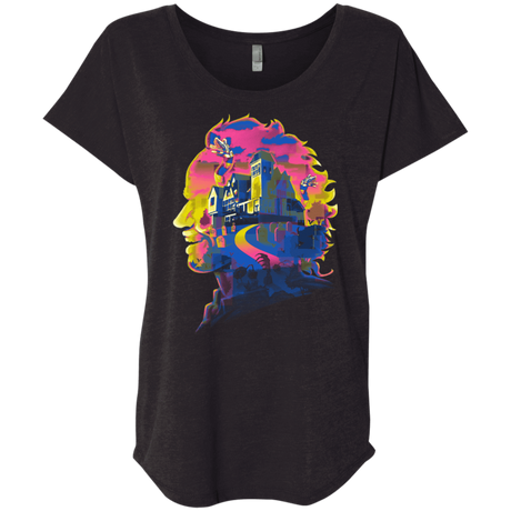 T-Shirts Vintage Black / X-Small Beetlejuice Silhouette Triblend Dolman Sleeve