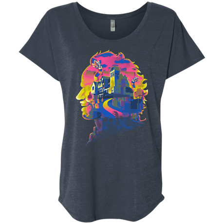 T-Shirts Vintage Navy / X-Small Beetlejuice Silhouette Triblend Dolman Sleeve