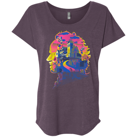 T-Shirts Vintage Purple / X-Small Beetlejuice Silhouette Triblend Dolman Sleeve