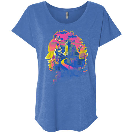 T-Shirts Vintage Royal / X-Small Beetlejuice Silhouette Triblend Dolman Sleeve