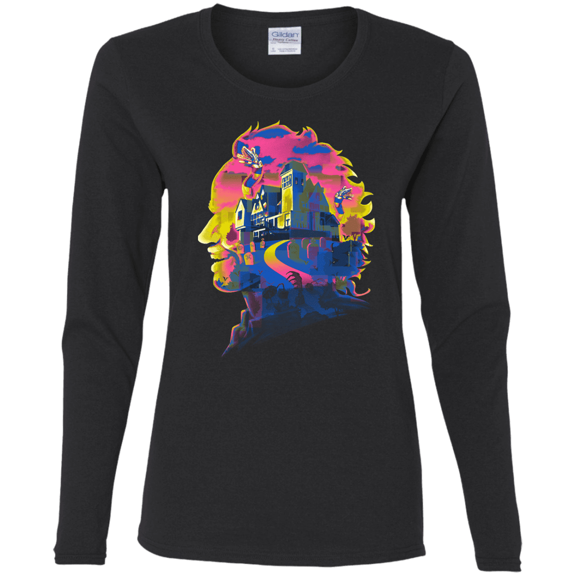 T-Shirts Black / S Beetlejuice Silhouette Women's Long Sleeve T-Shirt