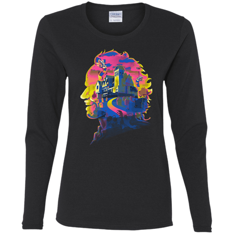 T-Shirts Black / S Beetlejuice Silhouette Women's Long Sleeve T-Shirt