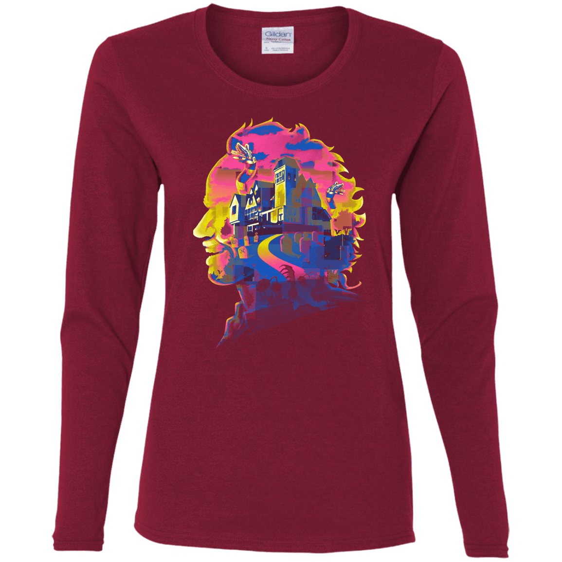 T-Shirts Cardinal / S Beetlejuice Silhouette Women's Long Sleeve T-Shirt