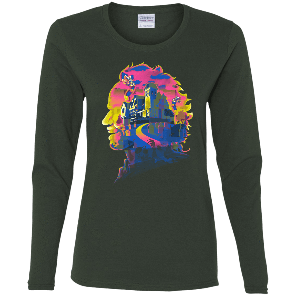 T-Shirts Forest / S Beetlejuice Silhouette Women's Long Sleeve T-Shirt