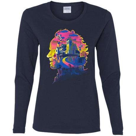 T-Shirts Navy / S Beetlejuice Silhouette Women's Long Sleeve T-Shirt