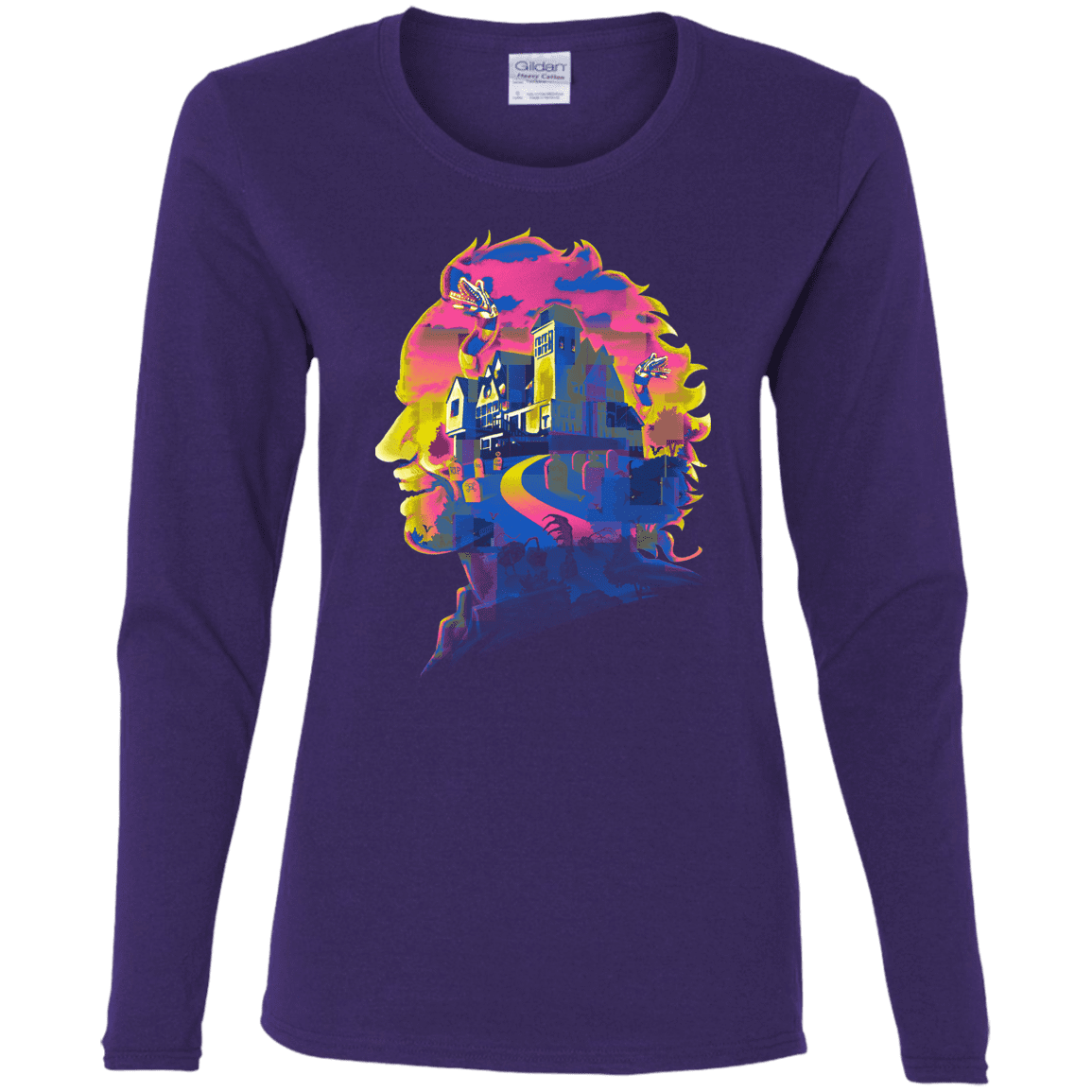 T-Shirts Purple / S Beetlejuice Silhouette Women's Long Sleeve T-Shirt