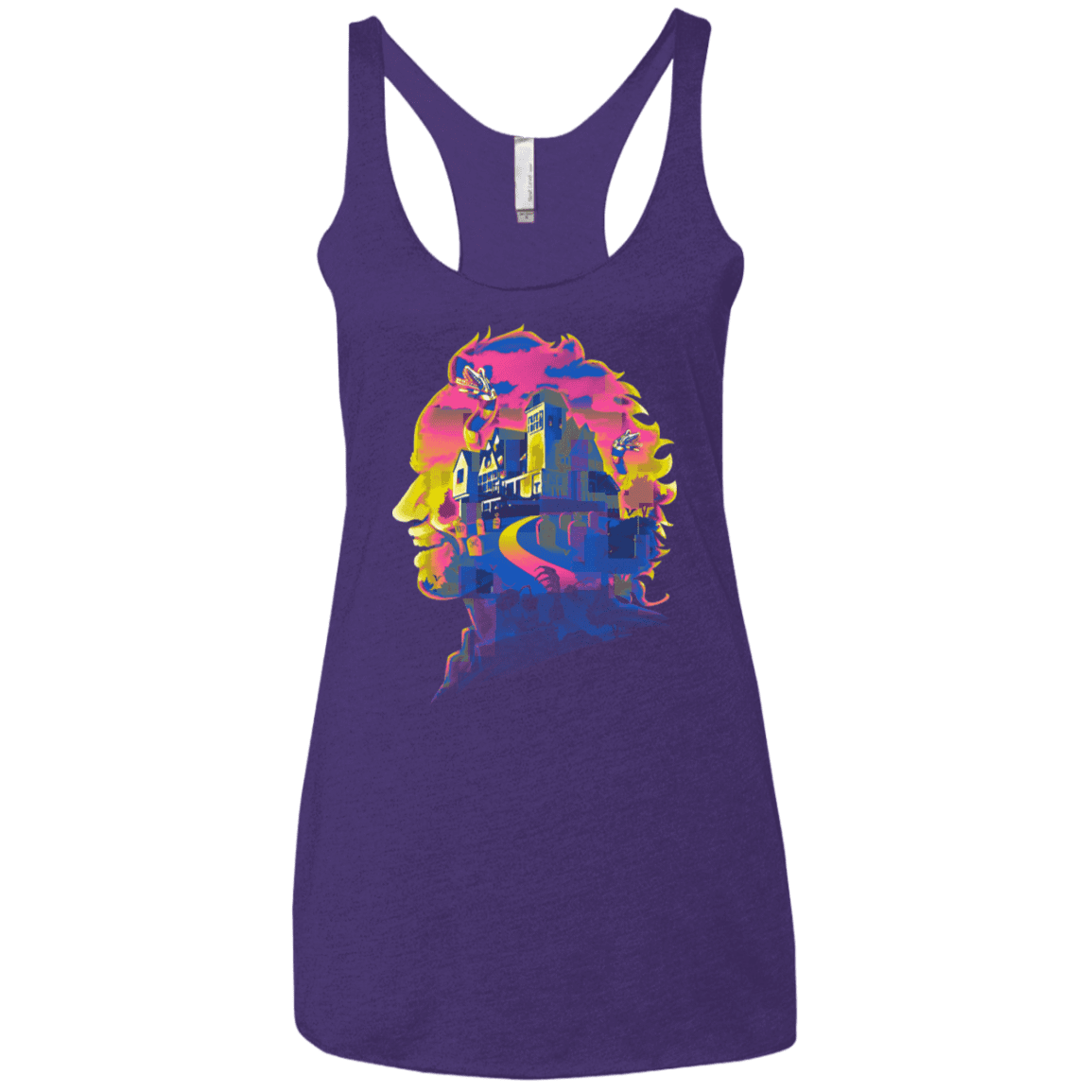 T-Shirts Purple Rush / X-Small Beetlejuice Silhouette Women's Triblend Racerback Tank