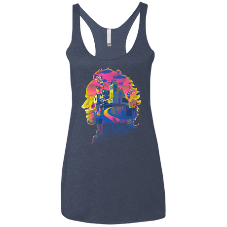 T-Shirts Vintage Navy / X-Small Beetlejuice Silhouette Women's Triblend Racerback Tank