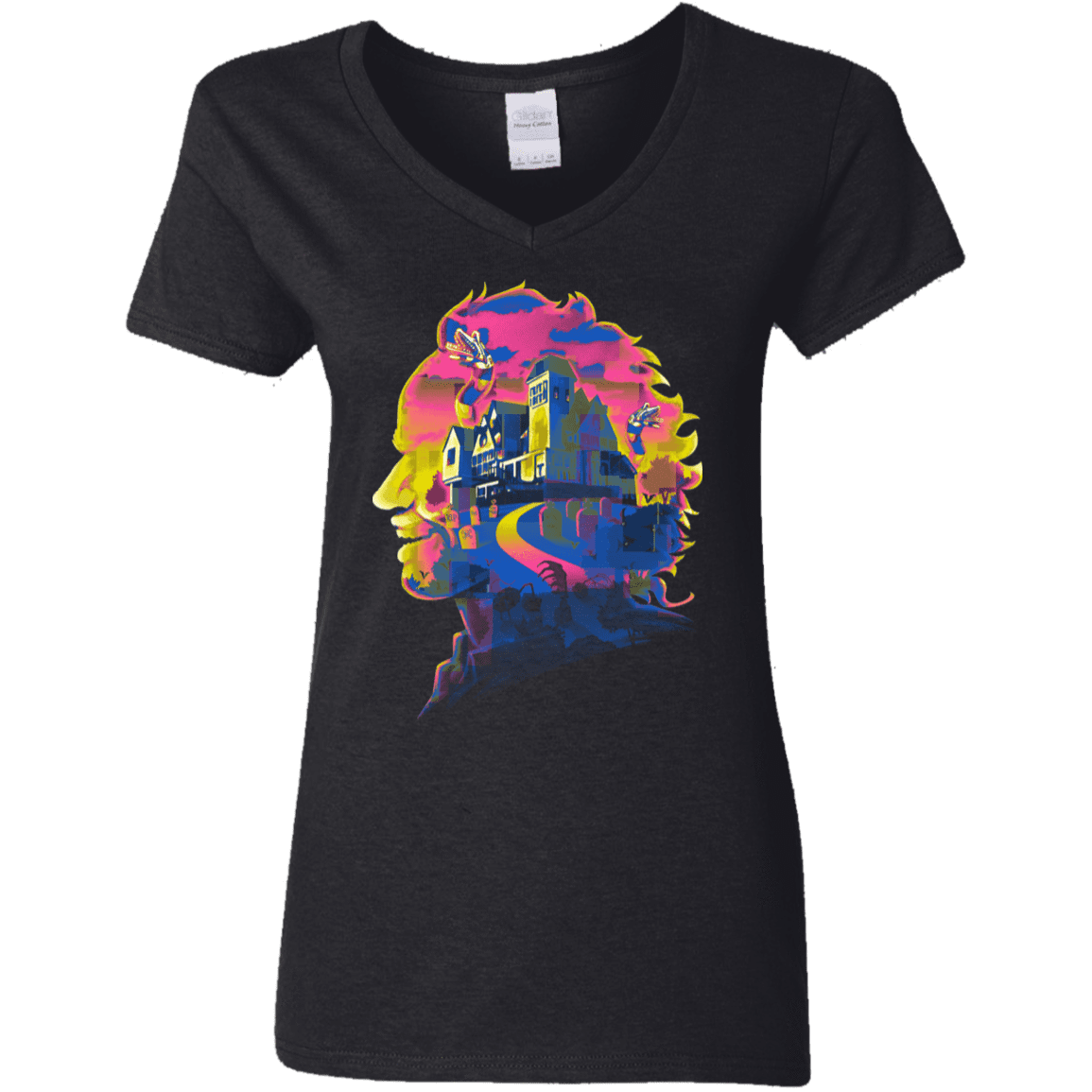 T-Shirts Black / S Beetlejuice Silhouette Women's V-Neck T-Shirt