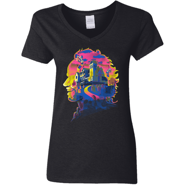 T-Shirts Black / S Beetlejuice Silhouette Women's V-Neck T-Shirt