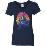 T-Shirts Navy / S Beetlejuice Silhouette Women's V-Neck T-Shirt