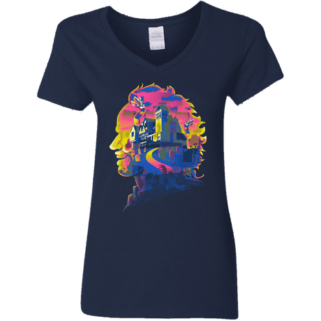 T-Shirts Navy / S Beetlejuice Silhouette Women's V-Neck T-Shirt