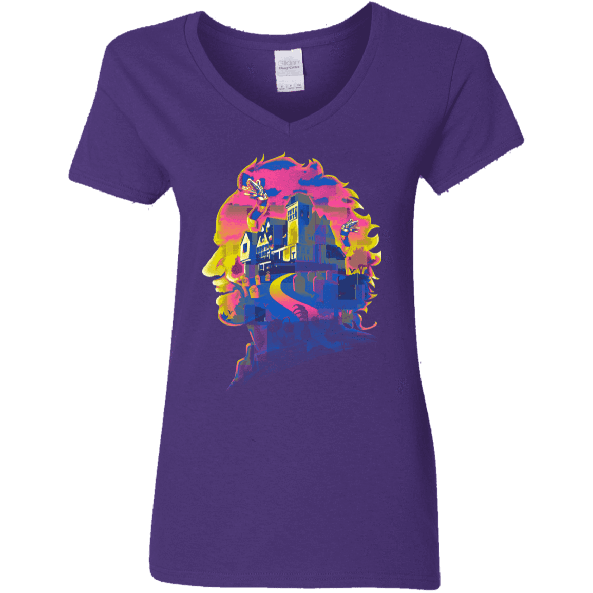 T-Shirts Purple / S Beetlejuice Silhouette Women's V-Neck T-Shirt