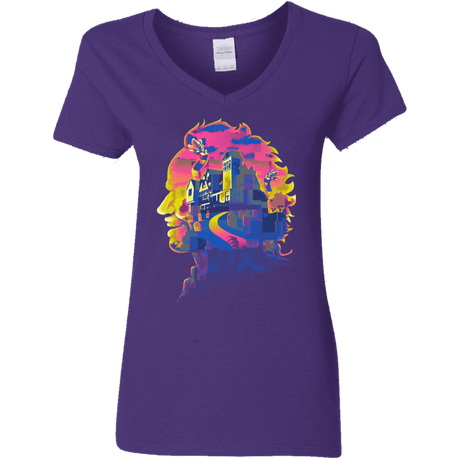 T-Shirts Purple / S Beetlejuice Silhouette Women's V-Neck T-Shirt