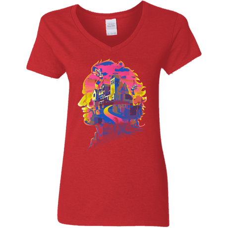 T-Shirts Red / S Beetlejuice Silhouette Women's V-Neck T-Shirt