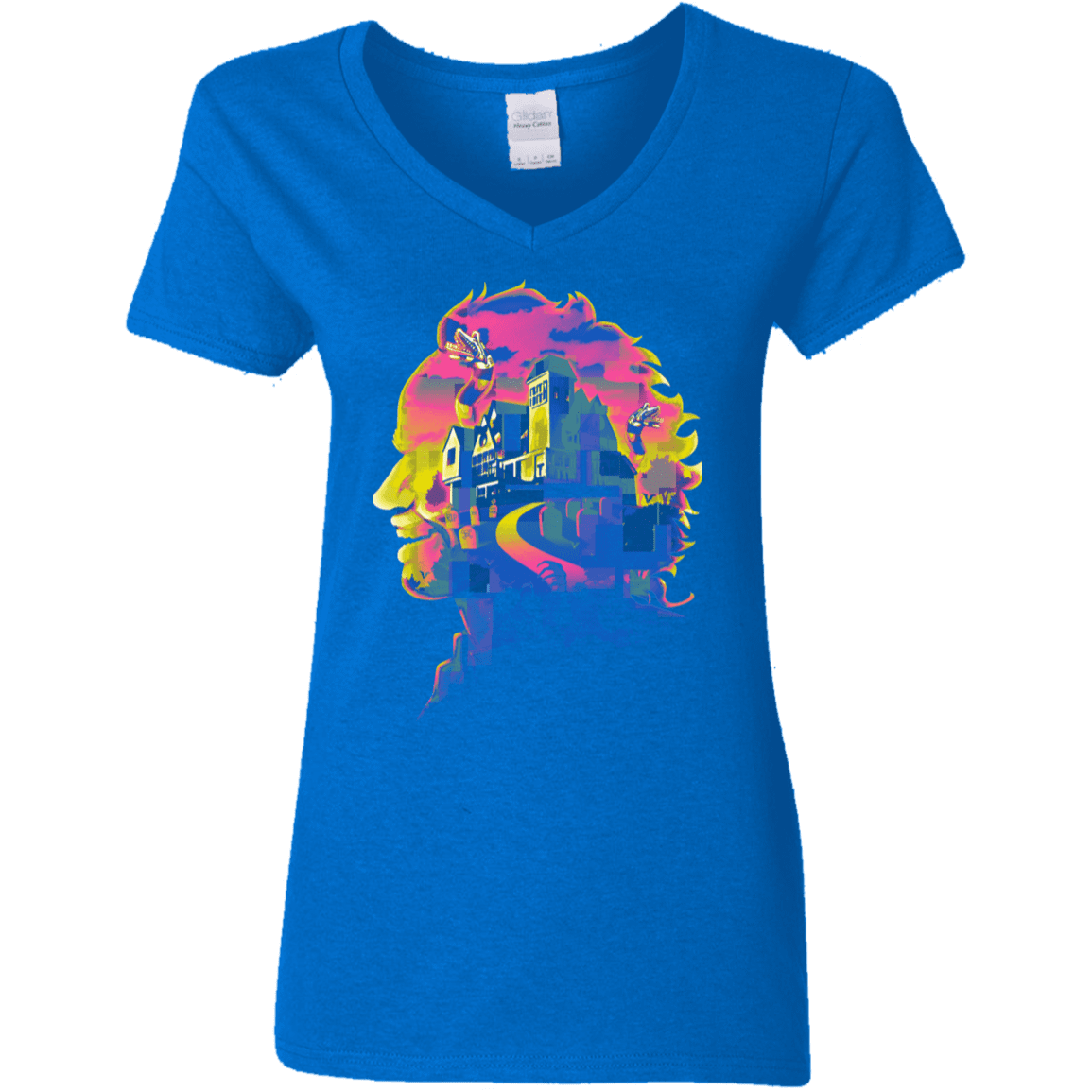 T-Shirts Royal / S Beetlejuice Silhouette Women's V-Neck T-Shirt