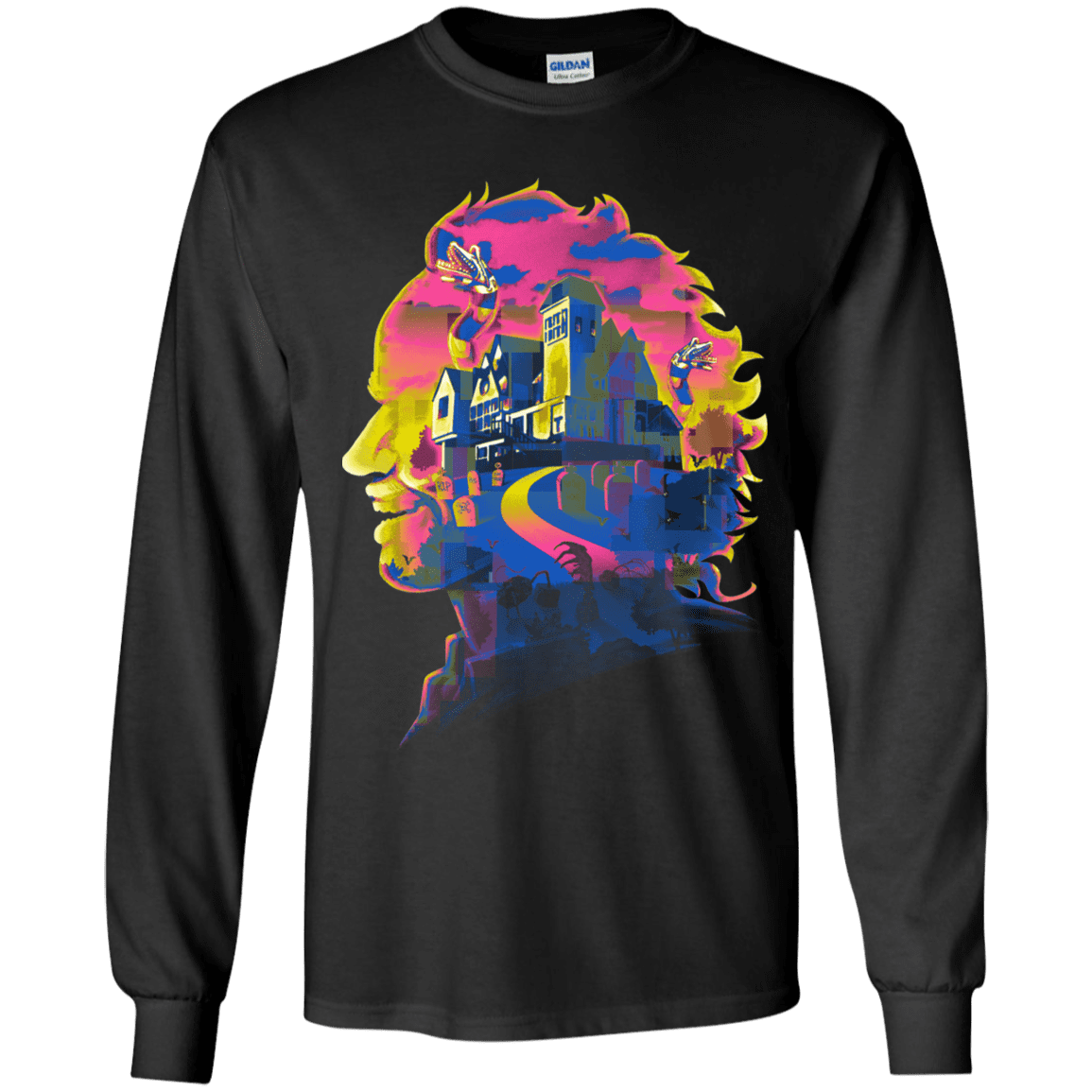 T-Shirts Black / YS Beetlejuice Silhouette Youth Long Sleeve T-Shirt