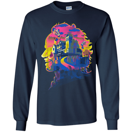 T-Shirts Navy / YS Beetlejuice Silhouette Youth Long Sleeve T-Shirt
