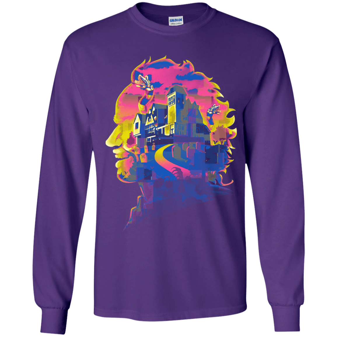 T-Shirts Purple / YS Beetlejuice Silhouette Youth Long Sleeve T-Shirt