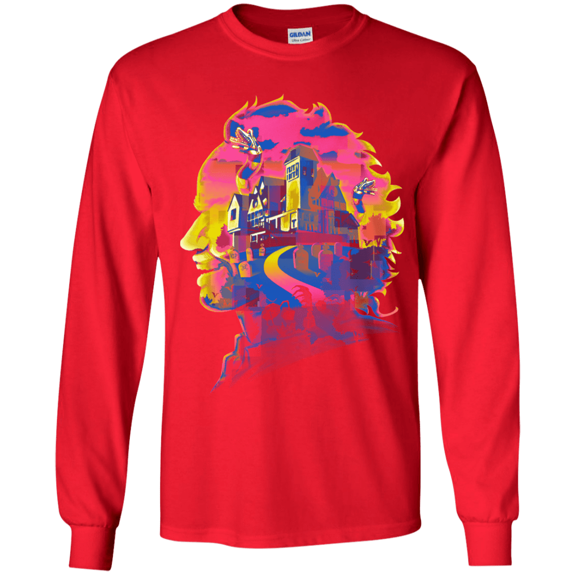 T-Shirts Red / YS Beetlejuice Silhouette Youth Long Sleeve T-Shirt