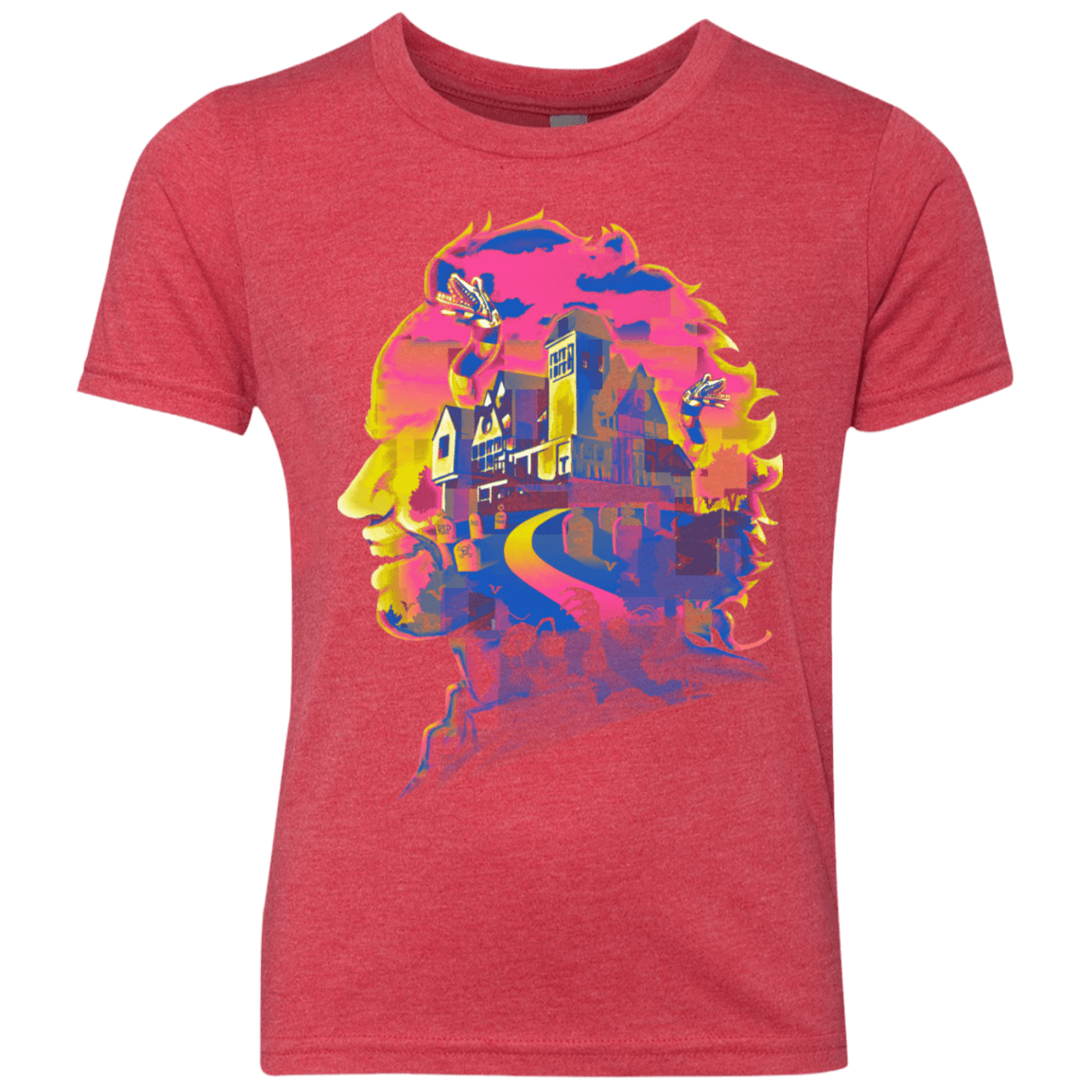 T-Shirts Vintage Red / YXS Beetlejuice Silhouette Youth Triblend T-Shirt