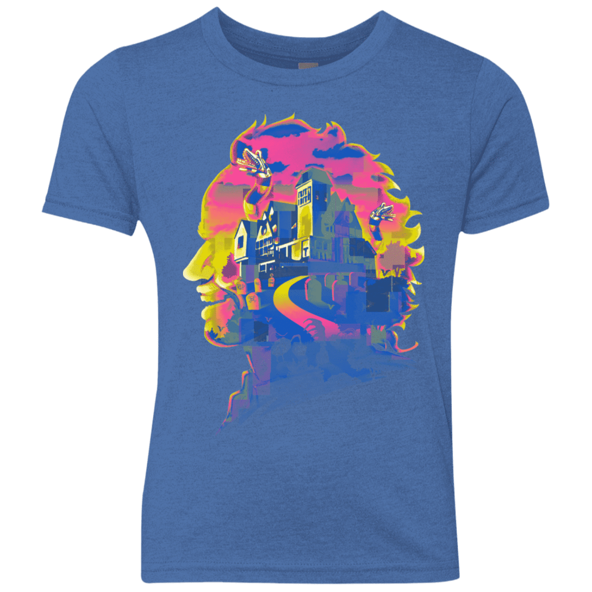 T-Shirts Vintage Royal / YXS Beetlejuice Silhouette Youth Triblend T-Shirt