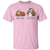 T-Shirts Light Pink / S Before After Coffee Sloth T-Shirt