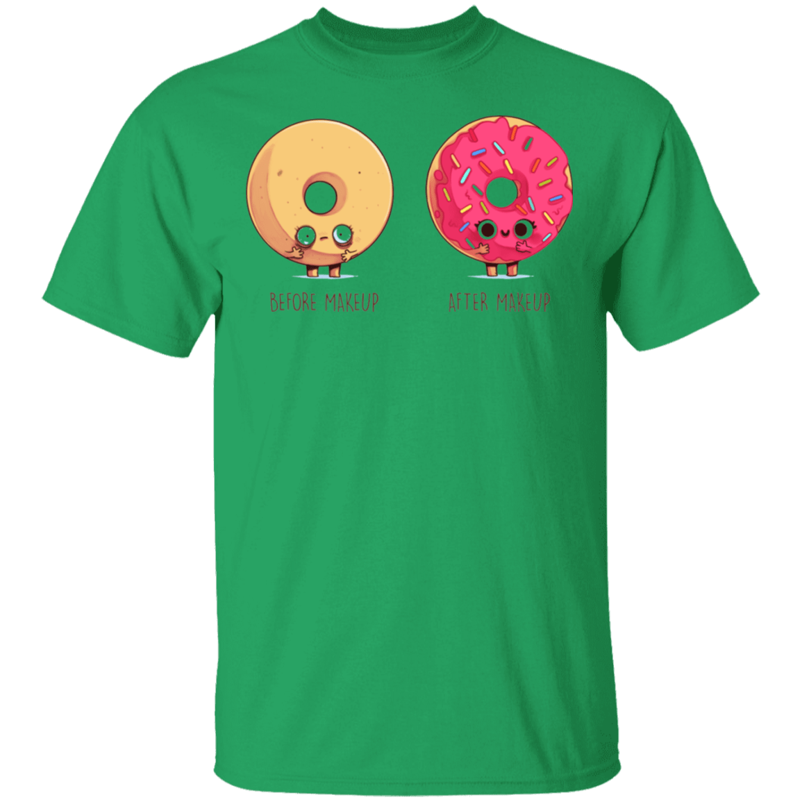 T-Shirts Irish Green / S Before After Makeup Donut T-Shirt