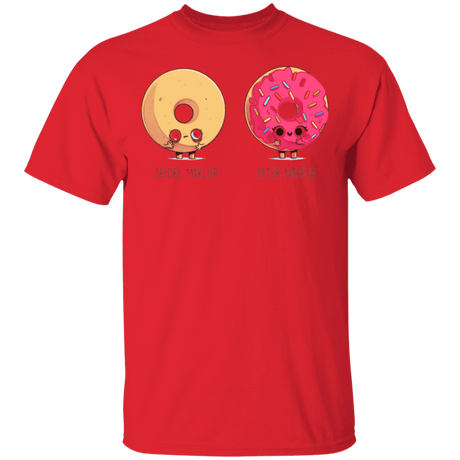 T-Shirts Red / S Before After Makeup Donut T-Shirt