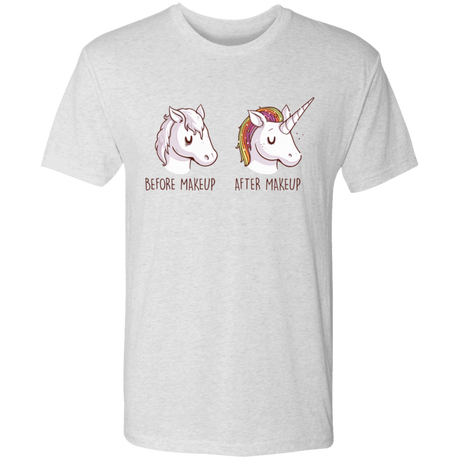 T-Shirts Heather White / S Before After Makeup Unicorn Men's Triblend T-Shirt