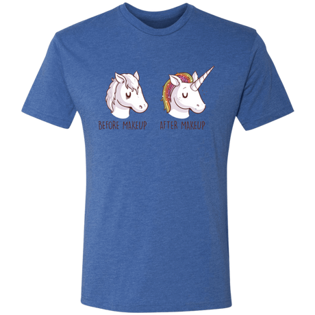 T-Shirts Vintage Royal / S Before After Makeup Unicorn Men's Triblend T-Shirt