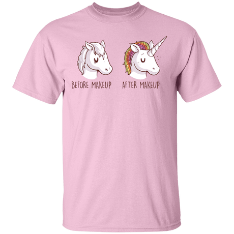 T-Shirts Light Pink / S Before After Makeup Unicorn T-Shirt