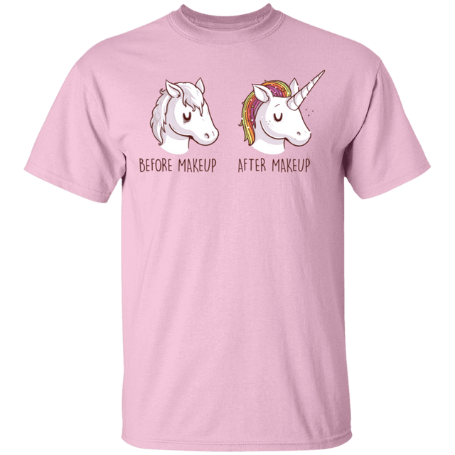 T-Shirts Light Pink / S Before After Makeup Unicorn T-Shirt