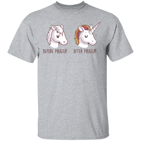 T-Shirts Sport Grey / S Before After Makeup Unicorn T-Shirt