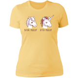 T-Shirts Banana Cream/ / S Before After Makeup Unicorn Women's Premium T-Shirt