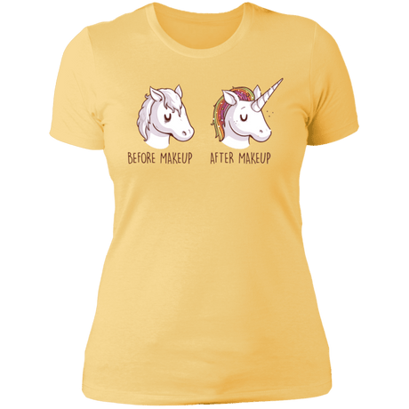 T-Shirts Banana Cream/ / S Before After Makeup Unicorn Women's Premium T-Shirt