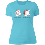 T-Shirts Cancun / S Before After Makeup Unicorn Women's Premium T-Shirt