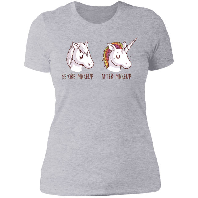 T-Shirts Heather Grey / S Before After Makeup Unicorn Women's Premium T-Shirt