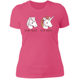 T-Shirts Hot Pink / S Before After Makeup Unicorn Women's Premium T-Shirt